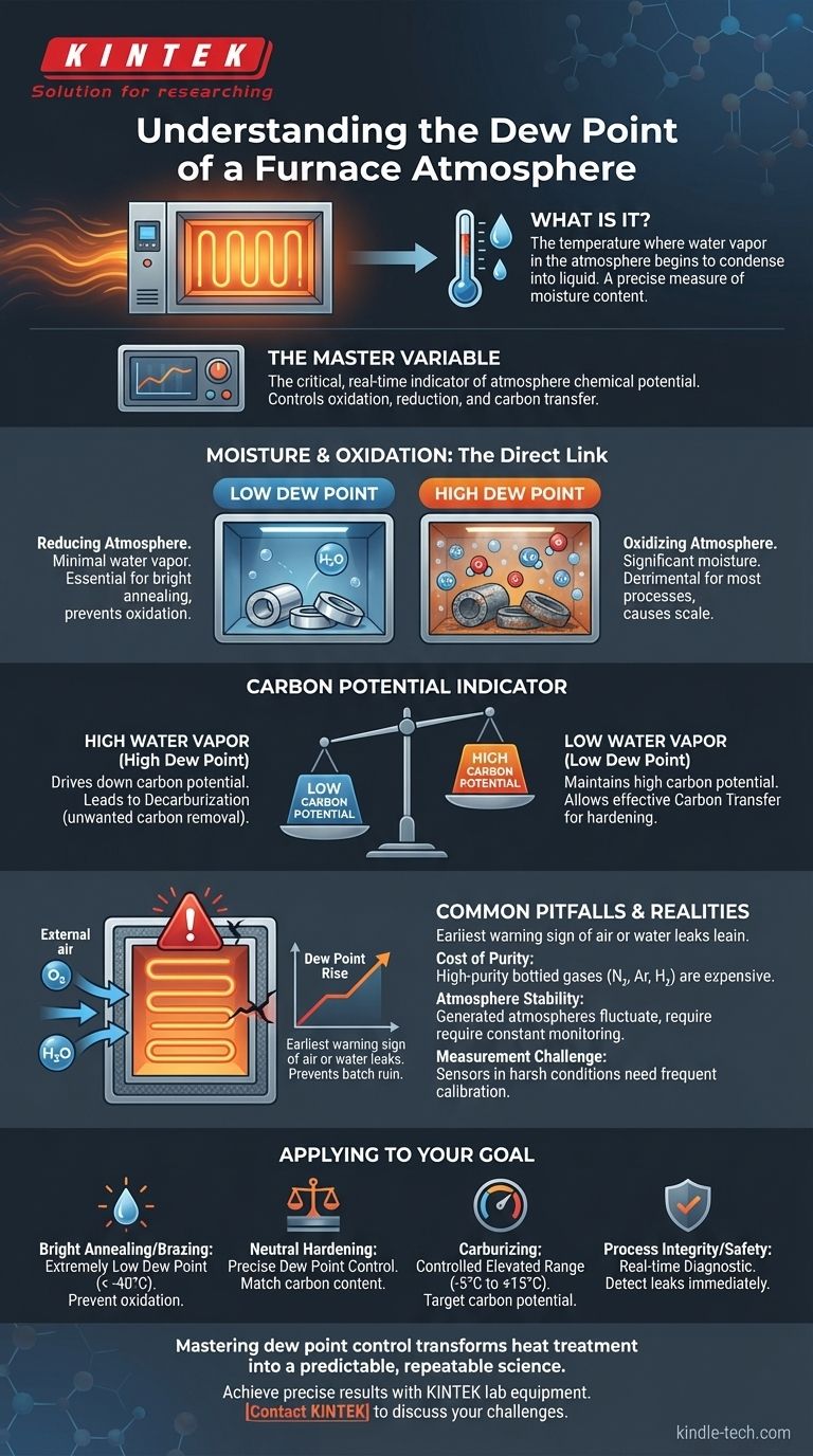 Qual è il punto di rugiada di un'atmosfera di forno? Padroneggia la qualità e il controllo del trattamento termico Guida Visiva