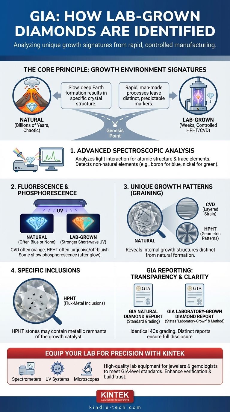 Как GIA идентифицирует выращенные в лаборатории бриллианты? Откройте для себя науку проверки происхождения бриллиантов Визуальное руководство