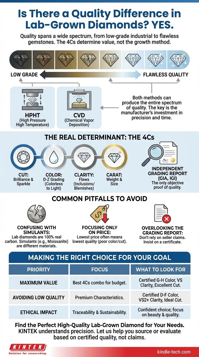 هل يوجد فرق في الجودة بين الماس المصنوع في المختبر؟ نعم، وإليك كيفية اكتشاف الأفضل دليل مرئي