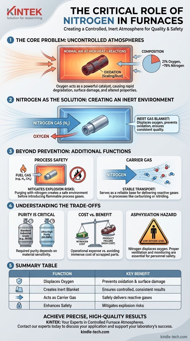 용광로에서 질소는 어떤 역할을 하나요? 산화를 방지하고 품질을 보장하기 위해 분위기를 제어하세요 시각적 가이드
