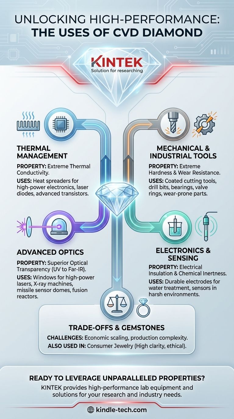 CVDダイヤモンドの用途は何ですか？極限アプリケーションにおける優れた性能を引き出す ビジュアルガイド