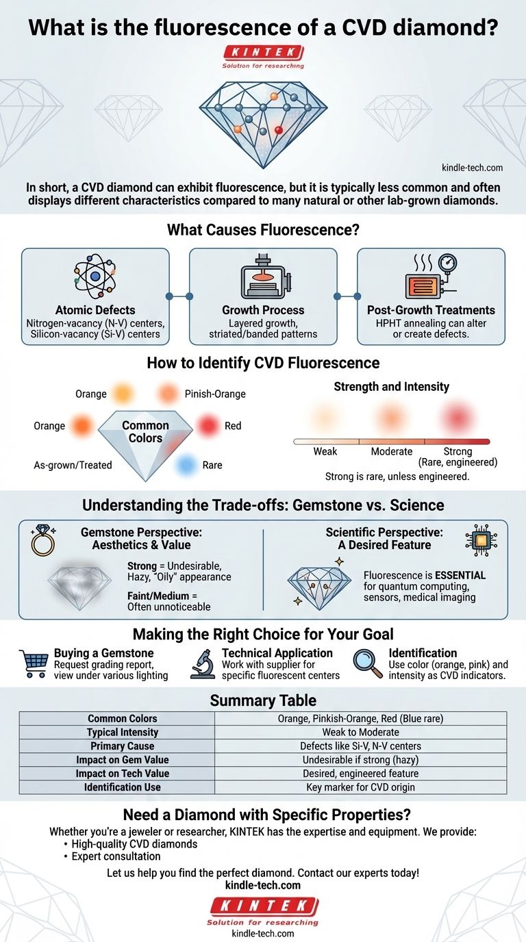 CVD 다이아몬드의 형광이란 무엇인가? 독특한 빛과 목적에 대한 안내 시각적 가이드