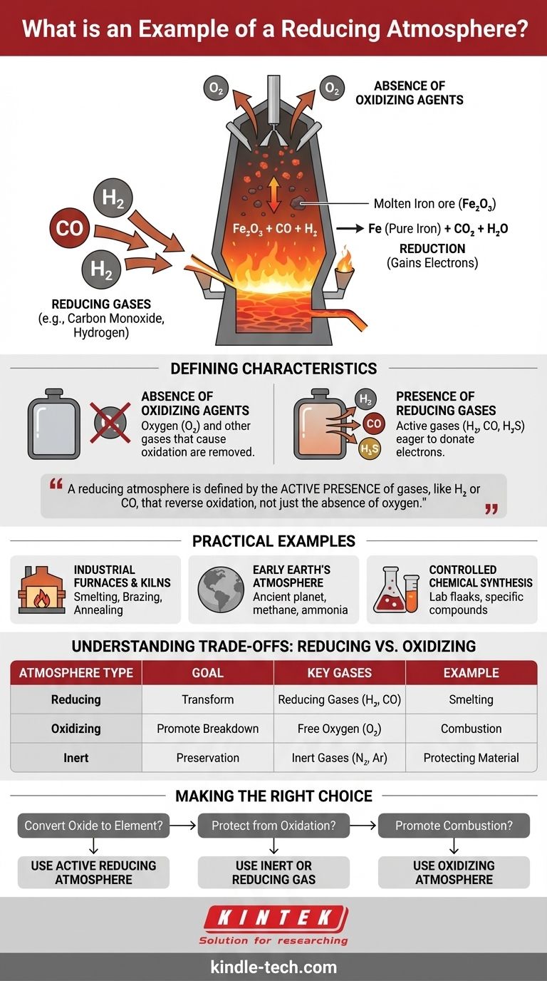 ¿Cuál es un ejemplo de una atmósfera reductora? Aprenda cómo transforma los materiales en la industria Guía Visual