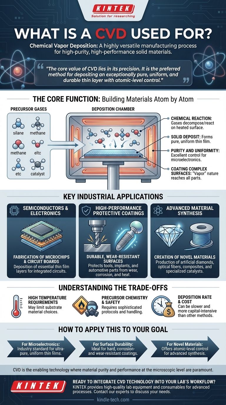 ¿Para qué se utiliza la CVD? Descubra películas delgadas de alta pureza para fabricación avanzada Guía Visual