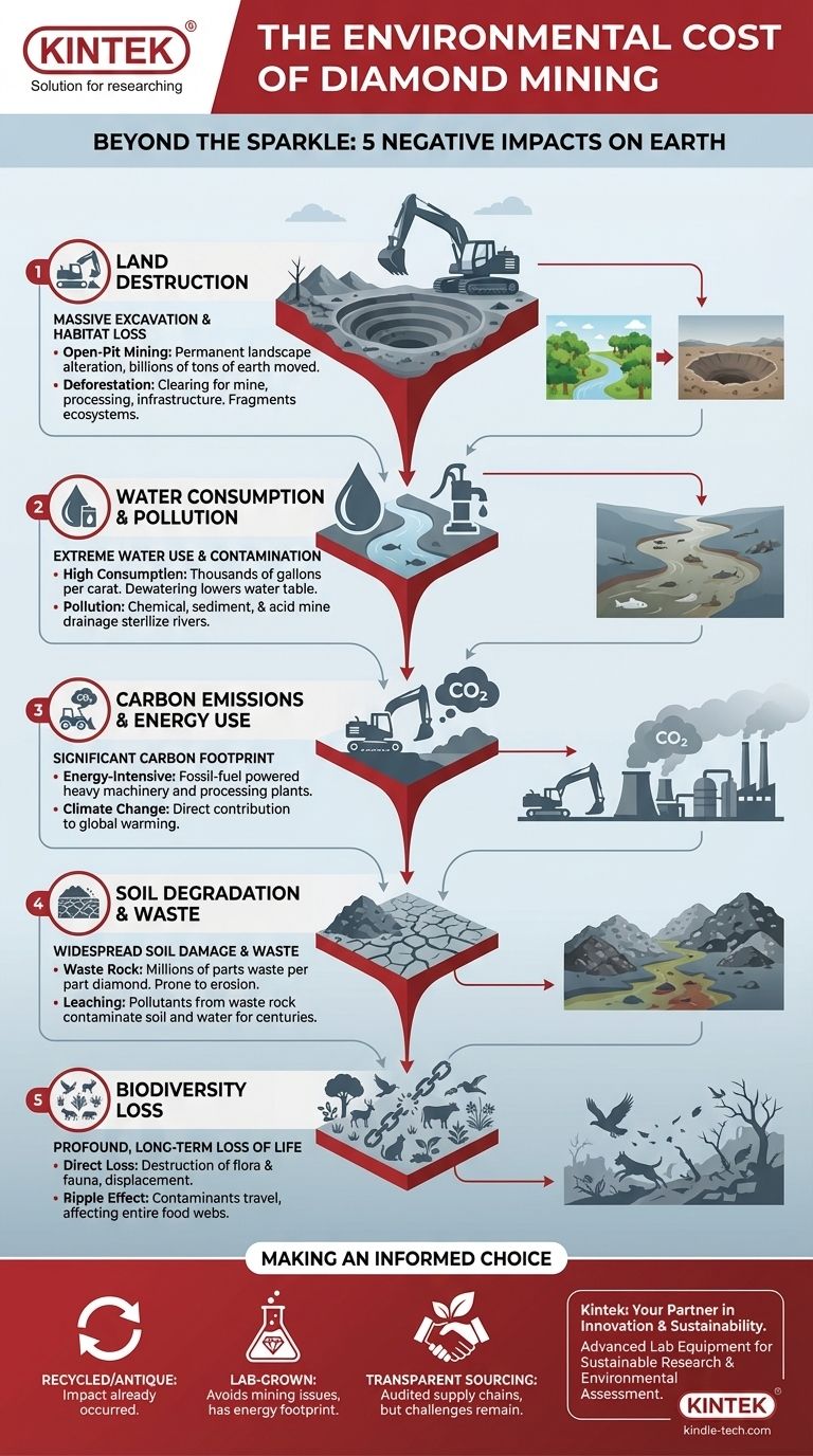 ما هي 5 آثار سلبية لتعدين الماس على البيئة؟ التكلفة البيئية الخفية لتعدين الماس دليل مرئي