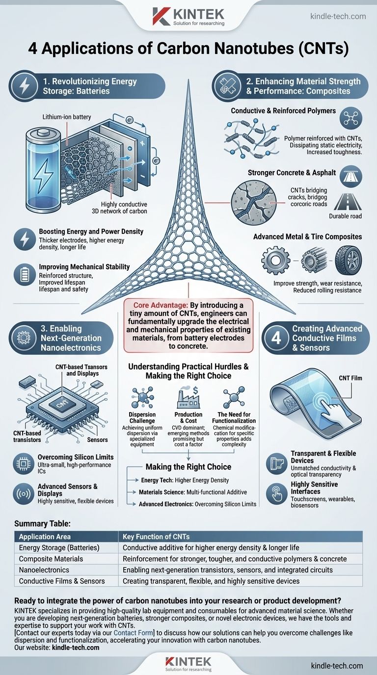 ¿Cuáles son 4 aplicaciones de los nanotubos de carbono? Mejora de baterías, compuestos, electrónica y sensores Guía Visual