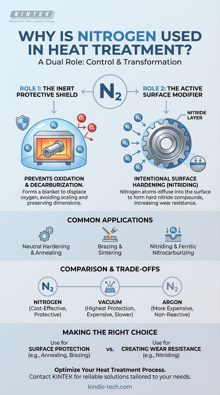 Perché l'azoto viene utilizzato nel trattamento termico? Per il doppio controllo: protezione e indurimento superficiale Guida Visiva