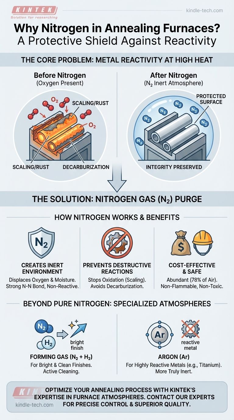 لماذا يستخدم النيتروجين في فرن التلدين؟ لمنع الأكسدة وإزالة الكربنة للحصول على جودة معدنية فائقة دليل مرئي