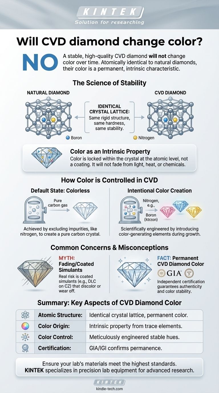 Il diamante CVD cambierà colore? Scopri la scienza dietro il colore permanente e stabile Guida Visiva