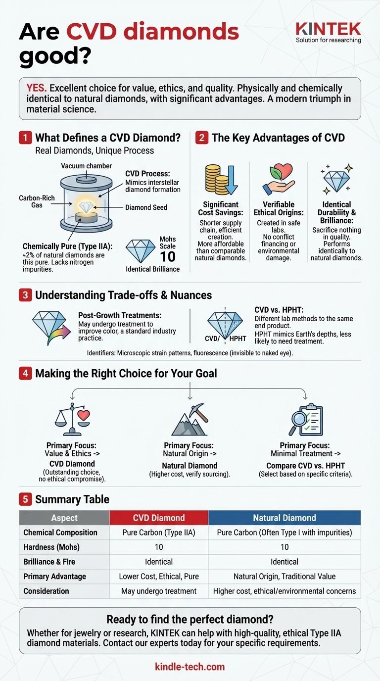 هل ألماس الـ CVD جيد؟ ألماس حقيقي بأصول أخلاقية وقيمة أفضل دليل مرئي