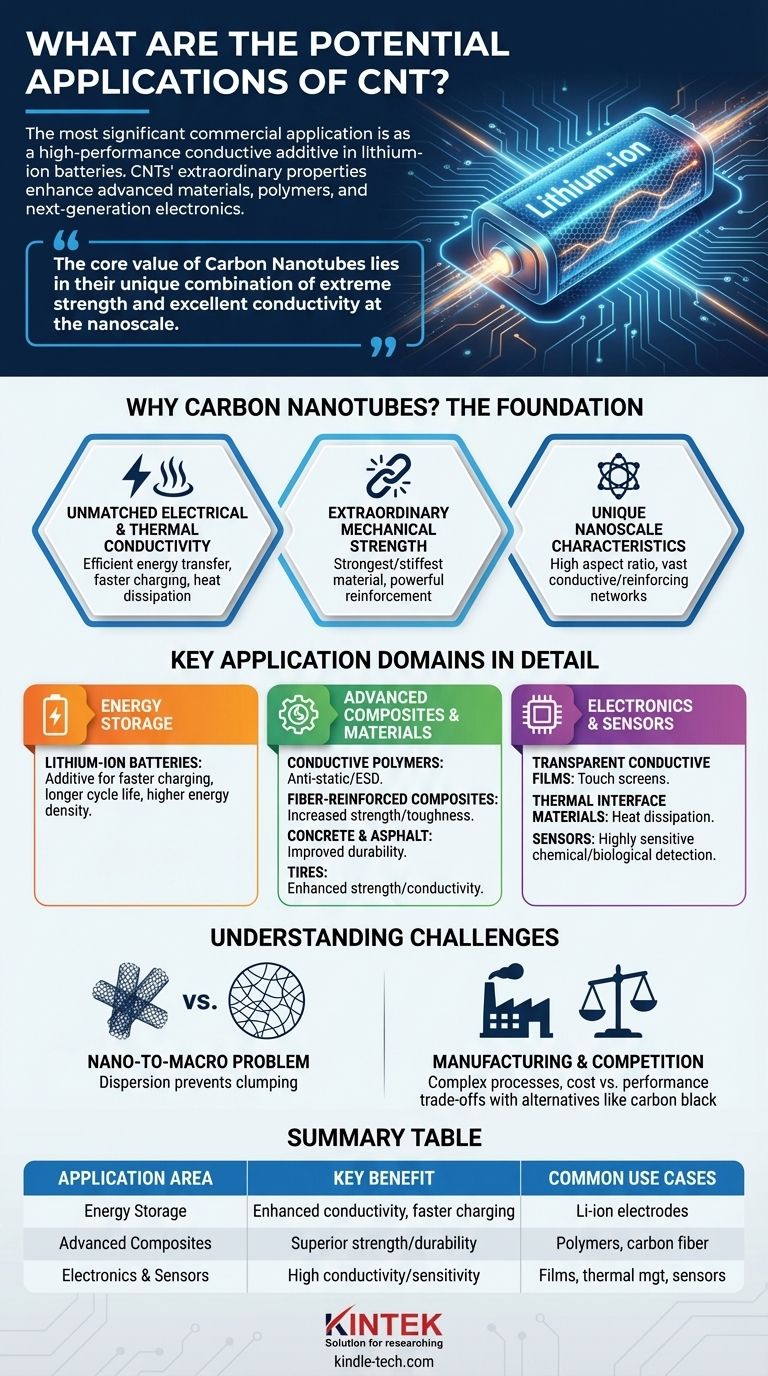 탄소나노튜브(CNT)의 잠재적 응용 분야는 무엇인가요? 배터리 및 재료에서 고성능을 구현하세요 시각적 가이드