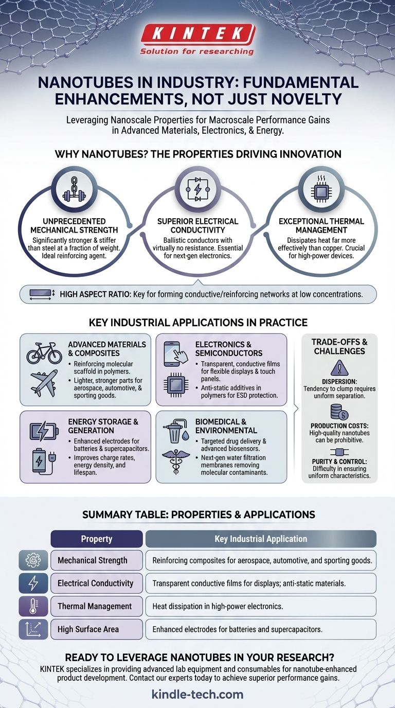 Quali sono le applicazioni dei nanotubi nell'industria? Migliorare resistenza, conduttività ed efficienza Guida Visiva