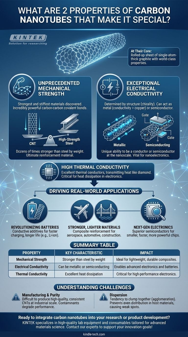 Nennen Sie 2 Eigenschaften von Kohlenstoffnanoröhren, die sie besonders machen? Unübertroffene Festigkeit & Leitfähigkeit Visuelle Anleitung