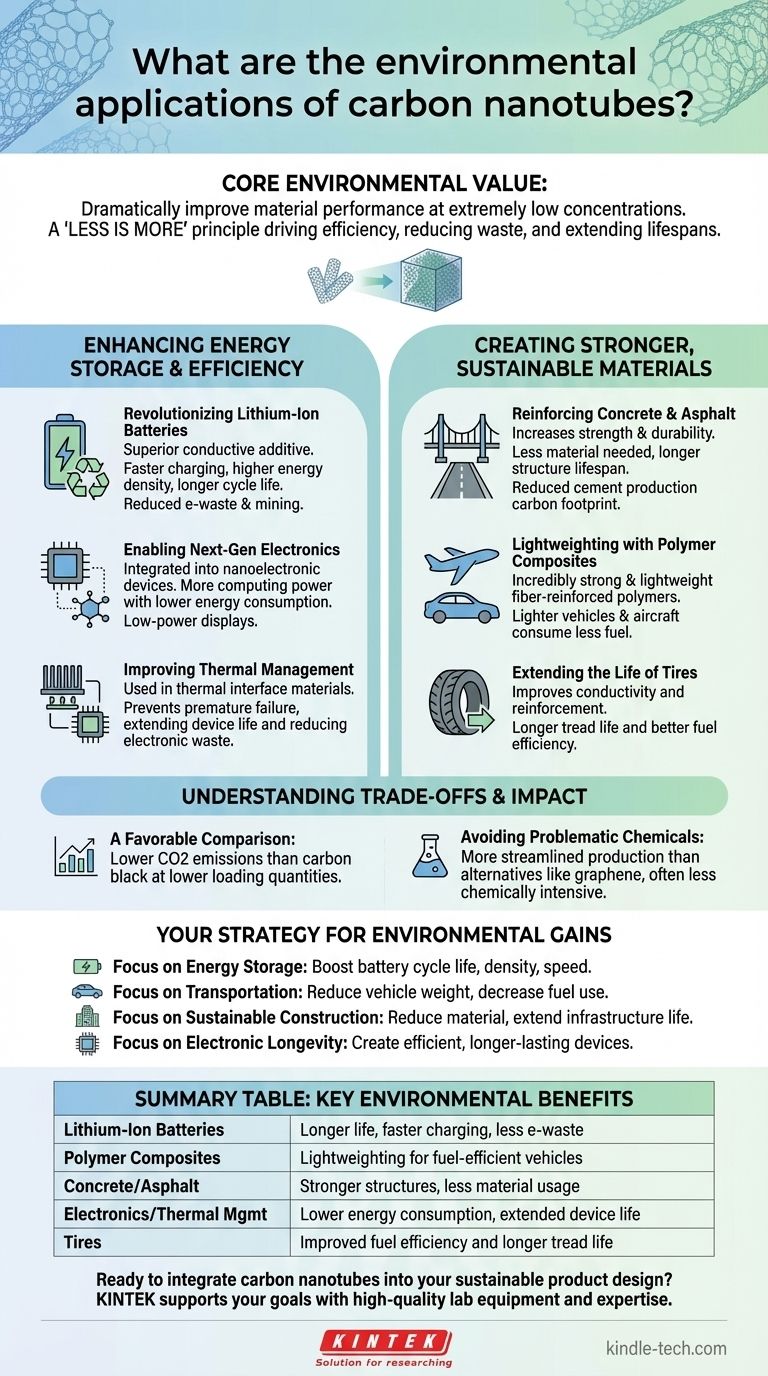 ما هي التطبيقات البيئية لأنابيب الكربون النانوية؟ تعزيز الكفاءة والاستدامة دليل مرئي