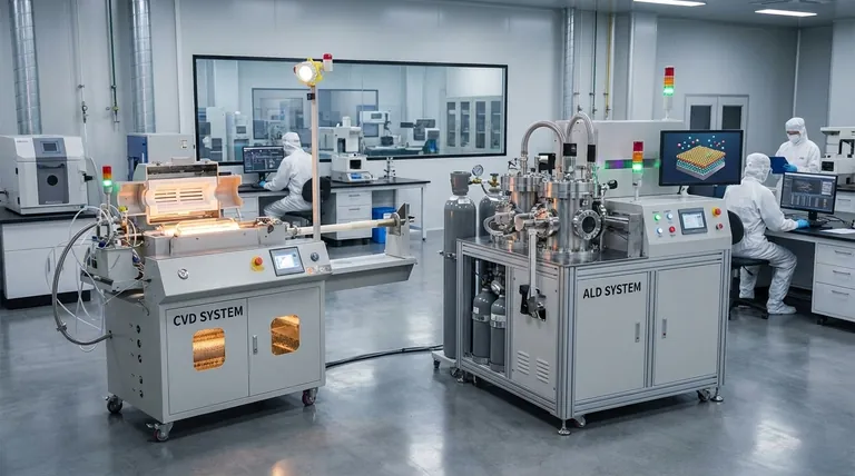 Was ist der Unterschied zwischen chemischer Gasphasenabscheidung (CVD) und Atomlagenabscheidung (ALD)? Beherrschen Sie die Kontrolle auf atomarer Ebene