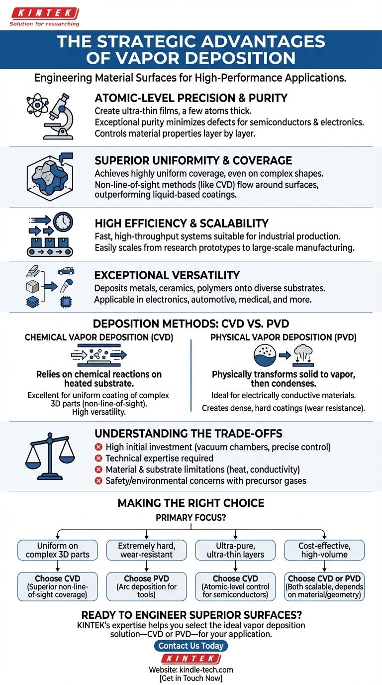¿Cuáles son las ventajas de la deposición por vapor? Logre una precisión y un rendimiento de película delgada inigualables Guía Visual