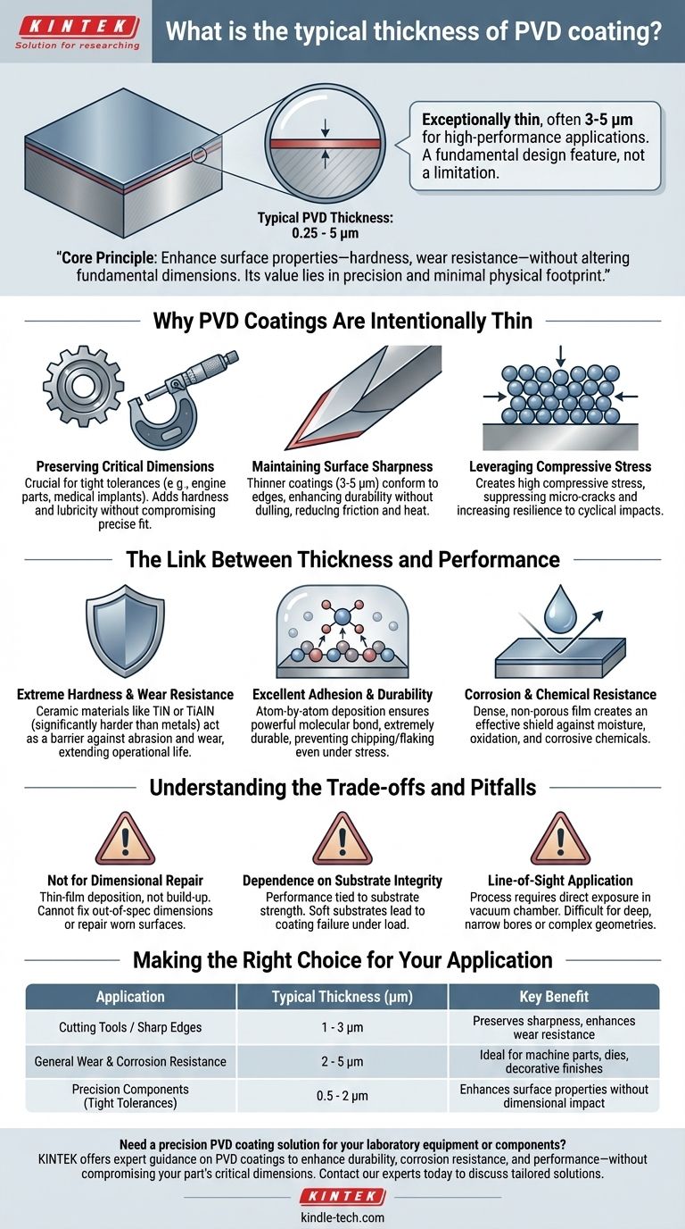 ما هو السمك النموذجي لطلاء PVD؟ أغشية رقيقة دقيقة لأداء سطحي فائق دليل مرئي