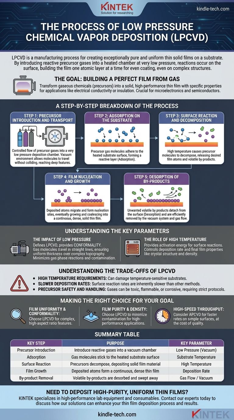 What is the process of low pressure chemical vapor deposition? Achieve Superior Thin Film Uniformity and Purity Visual Guide