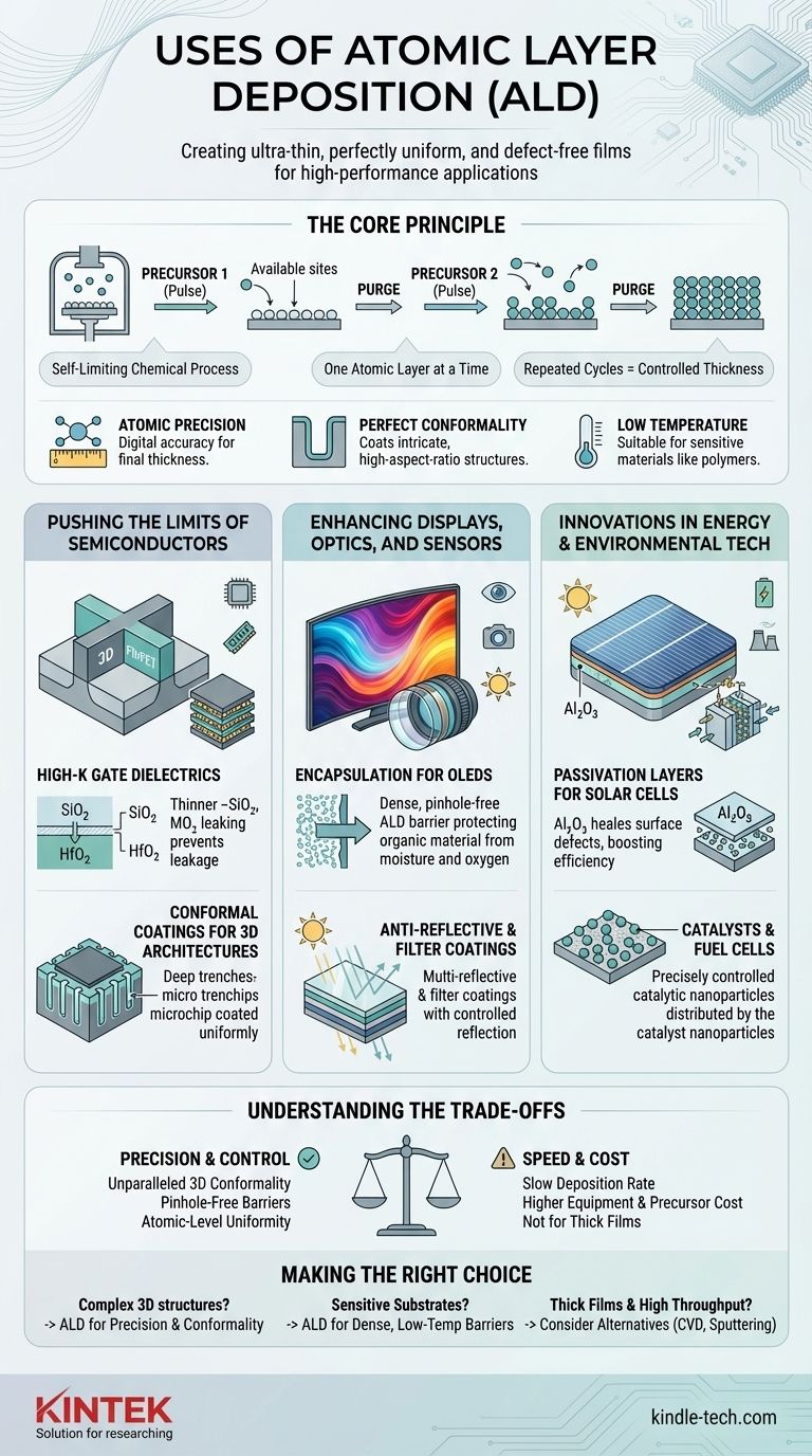 Wofür wird die Atomlagenabscheidung verwendet? Erzielen Sie perfekte Dünnschichten für die Mikroelektronik & mehr Visuelle Anleitung