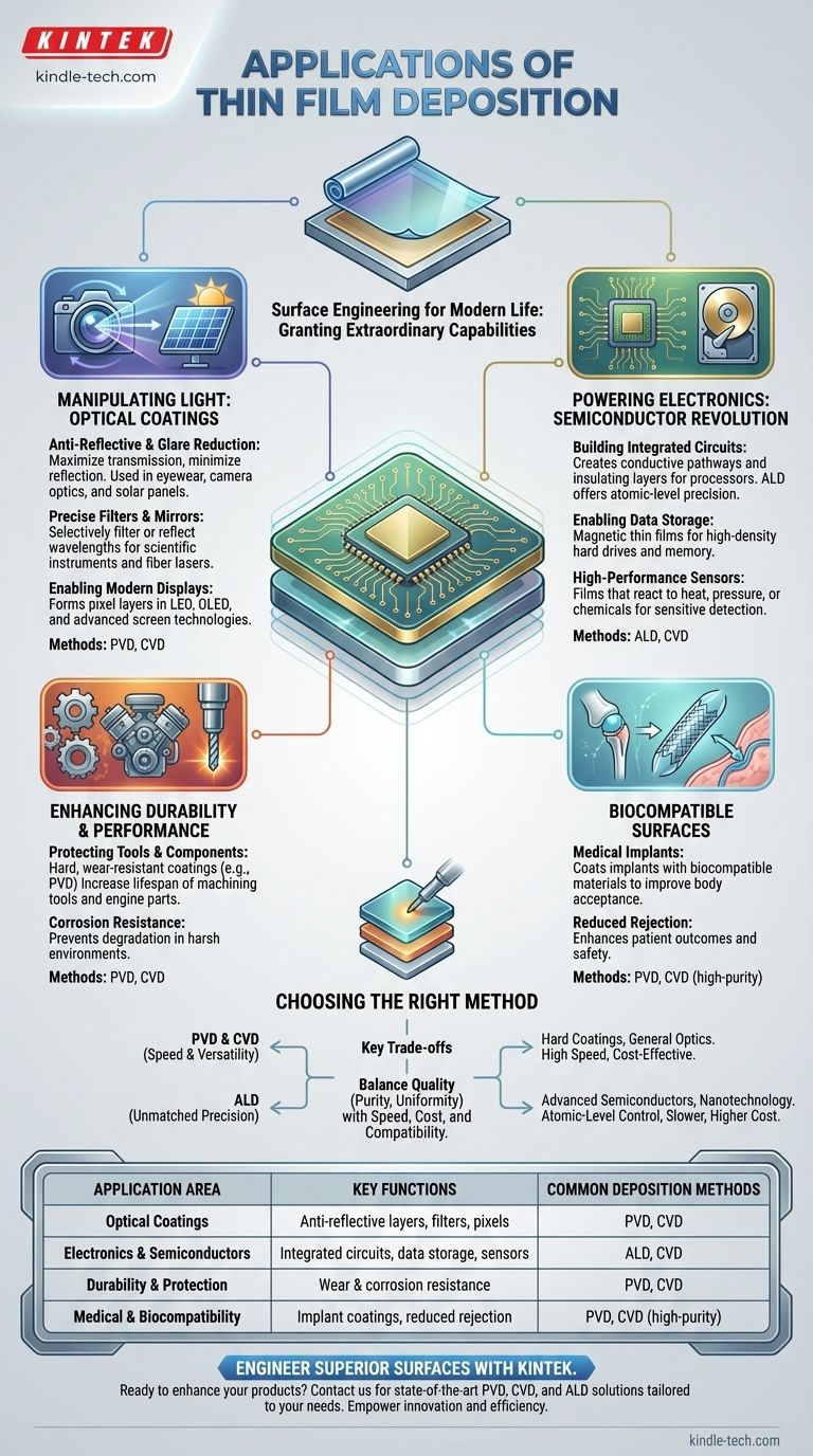 ما هي تطبيقات ترسيب الأغشية الرقيقة؟ افتح إمكانيات جديدة لموادك دليل مرئي