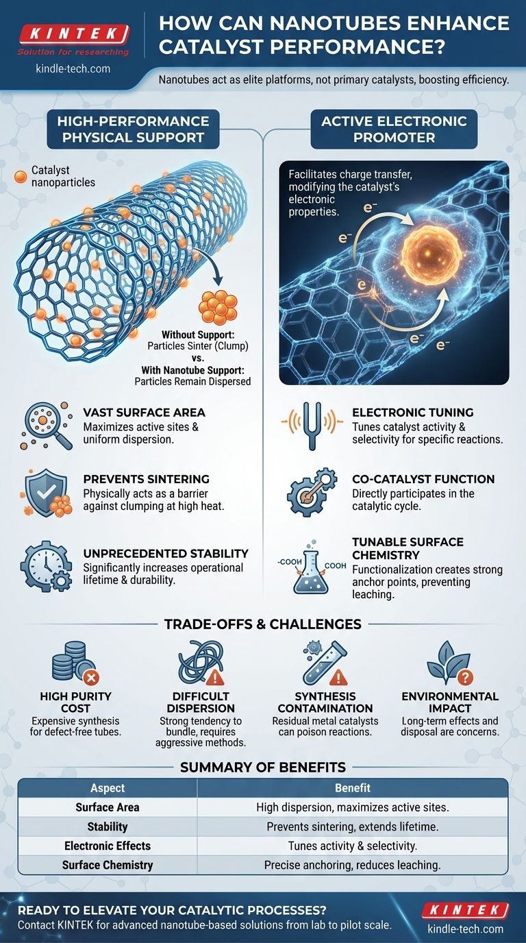 나노튜브는 촉매로 어떻게 사용될 수 있을까요? 금속 촉매의 성능과 내구성 향상 시각적 가이드