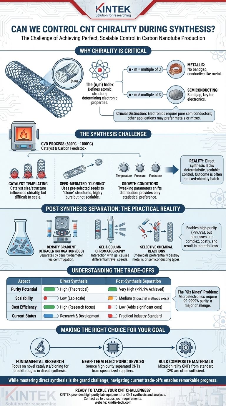 Is it possible during the synthesis of CNTs to determine its chirality? Master the Challenge of CNT Purity Control Visual Guide