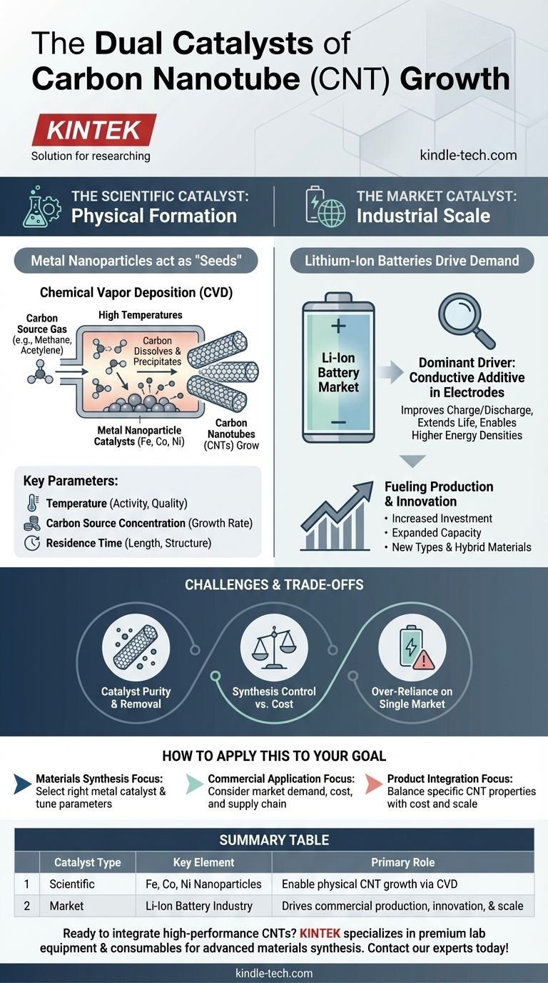 탄소나노튜브 성장의 촉매는 무엇인가요? 금속 나노입자에서 시장 수요까지 시각적 가이드