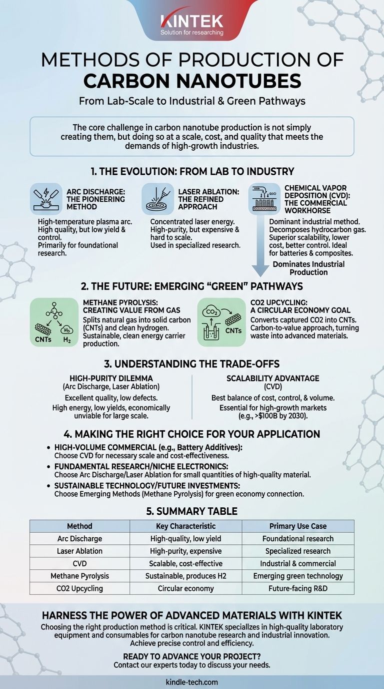 What are the methods of production of carbon nanotubes? From Lab Pioneers to Industrial Giants Visual Guide
