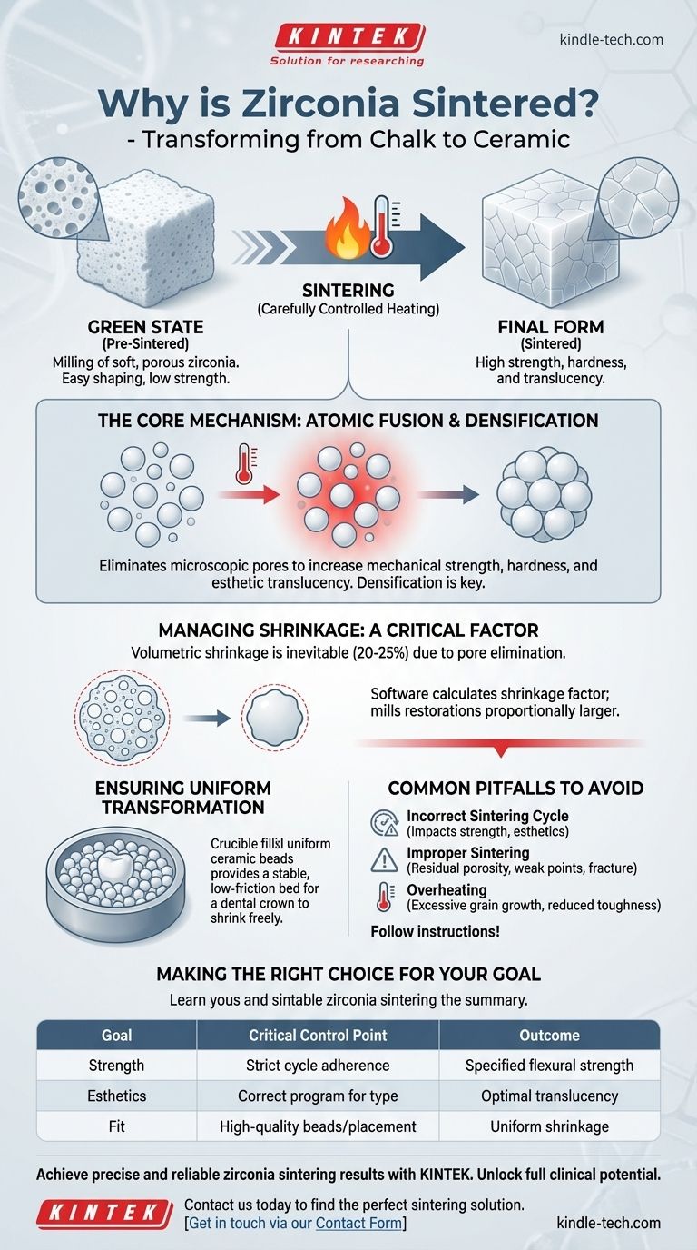 Pourquoi la zircone est-elle frittée ? Pour libérer tout son potentiel de résistance et d'esthétique Guide Visuel