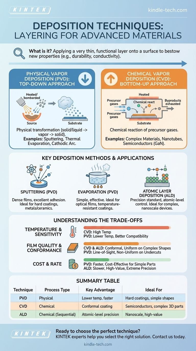 Was sind Abscheidungstechniken? Ein Leitfaden zu PVD vs. CVD für Dünnschichtanwendungen Visuelle Anleitung