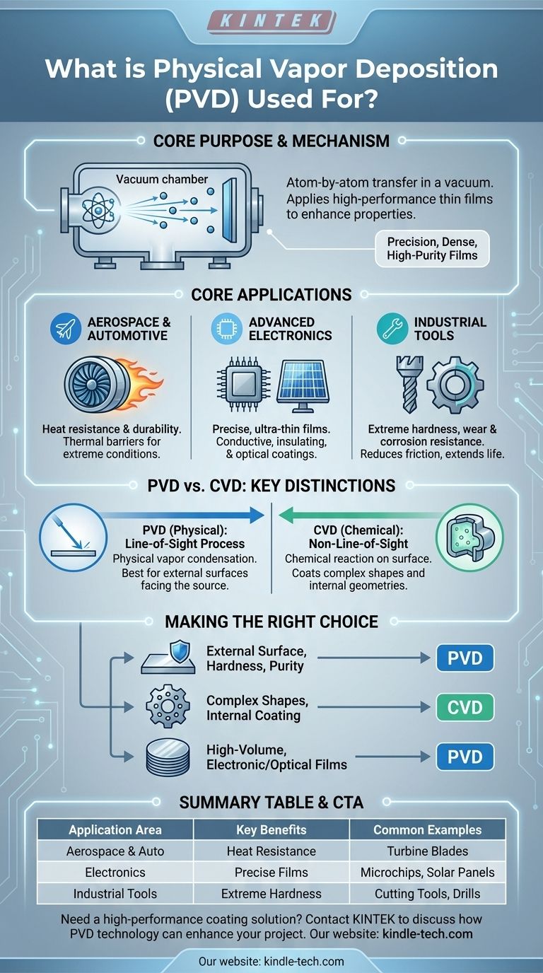 물리적 증착(PVD)은 무엇에 사용됩니까? PVD 코팅으로 내구성과 성능을 향상시키세요 시각적 가이드