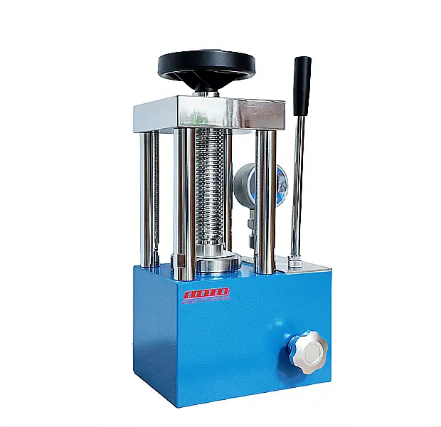 Side of manual tablet press