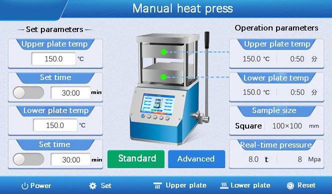Hydraulic Heated Lab Pellet Press Setting