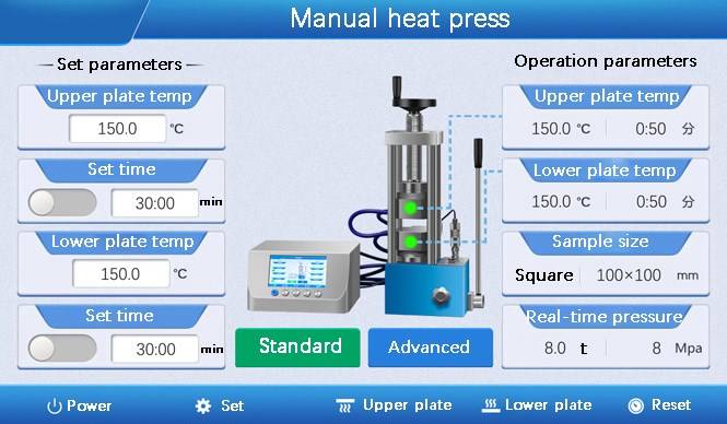 Hydraulic Heated Lab Pellet Press Setting
