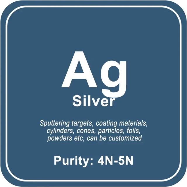 Obiettivo di sputtering d'argento (Ag) di elevata purezza / polvere / filo / blocco / granulo