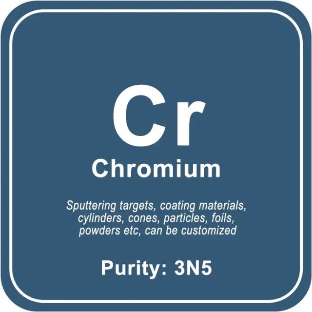 Cible de pulvérisation de chrome (Cr) de grande pureté/poudre/fil/bloc/granule