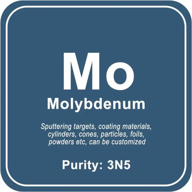 Cible de pulvérisation de molybdène (Mo) de grande pureté / poudre / fil / bloc / granule