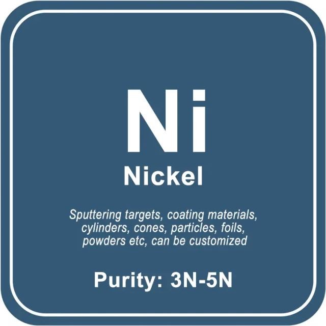 Cible de pulvérisation de nickel (Ni) de haute pureté / poudre / fil / bloc / granule