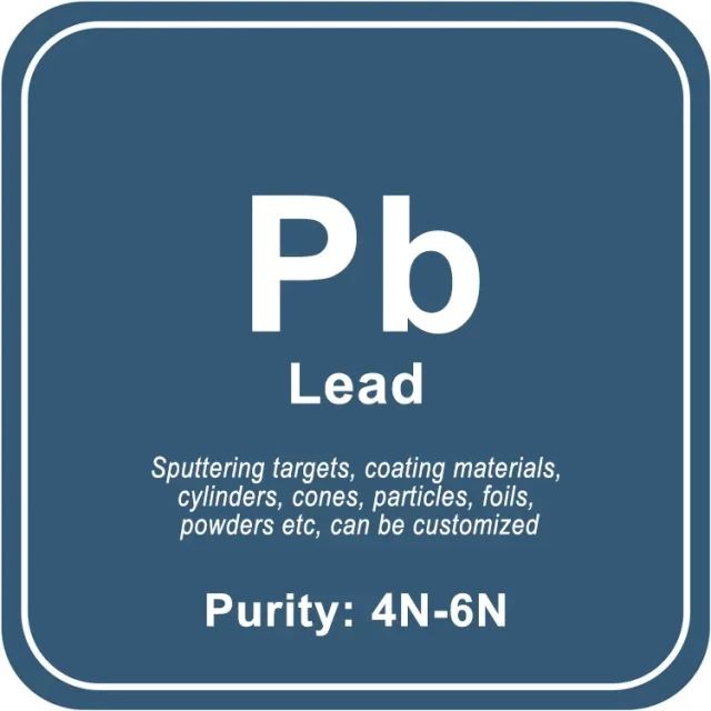Cible de pulvérisation de plomb (Pb) de haute pureté / poudre / fil / bloc / granule