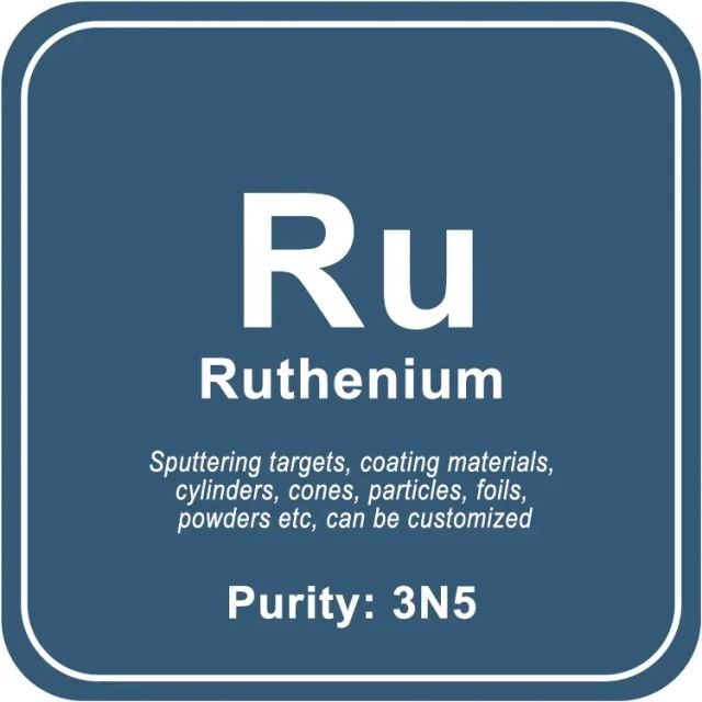 Blanco de pulverización catódica de rutenio (Ru) de alta pureza/polvo/alambre/bloque/gránulo