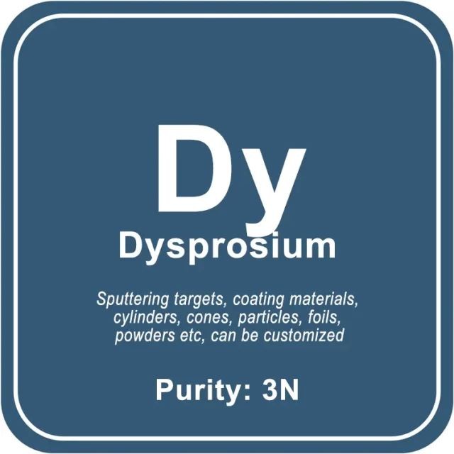 Cible de pulvérisation de dysprosium (Dy) de haute pureté / poudre / fil / bloc / granule