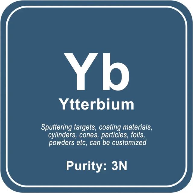 Hochreines Ytterbium (Yb) Sputtertarget/Pulver/Draht/Block/Granulat