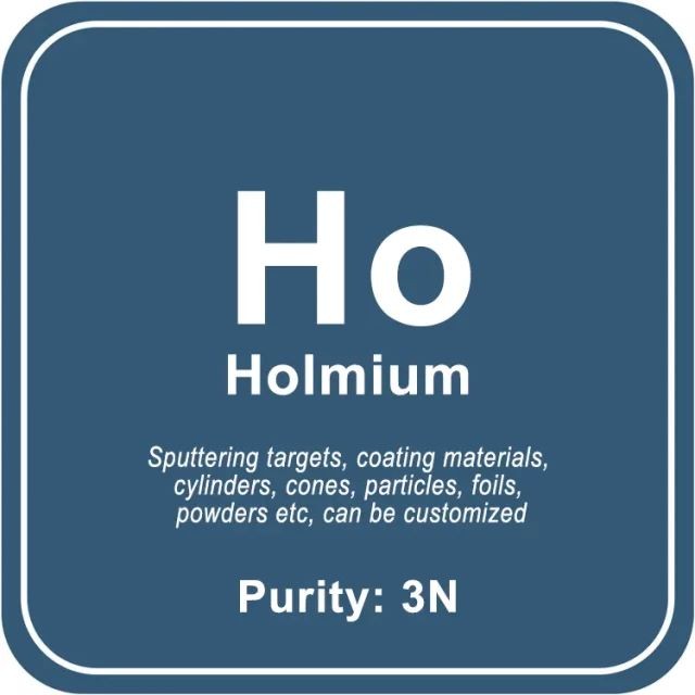 Alvo de pulverização catódica de hólmio de elevada pureza (Ho) / Pó / Fio / Bloco / Grânulo