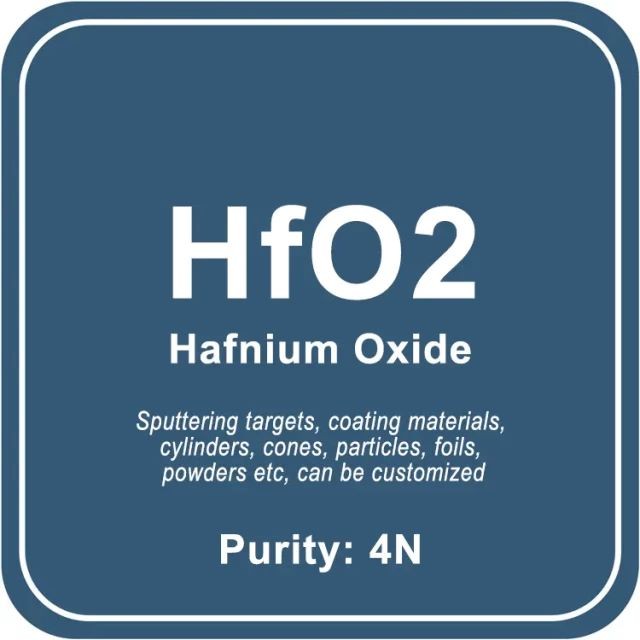 Blanco de pulverización catódica de óxido de hafnio de alta pureza (HfO2)/polvo/alambre/bloque/gránulo