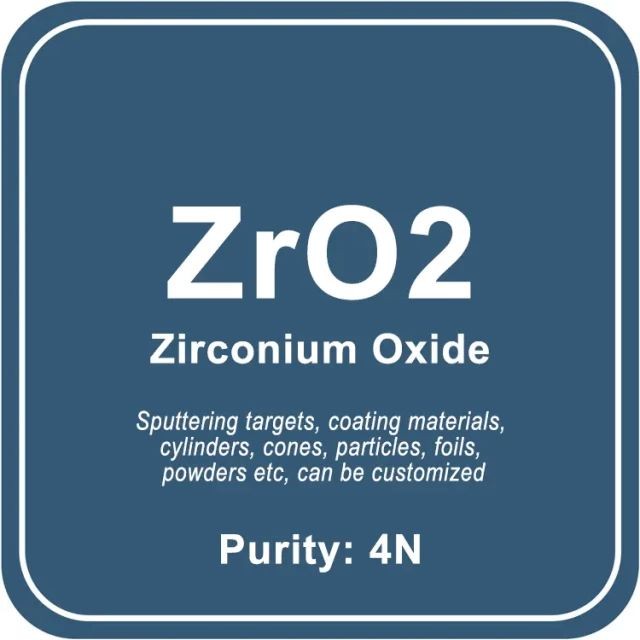 Alvo de pulverização catódica de óxido de zircónio de elevada pureza (ZrO2) / Pó / Fio / Bloco / Grânulo