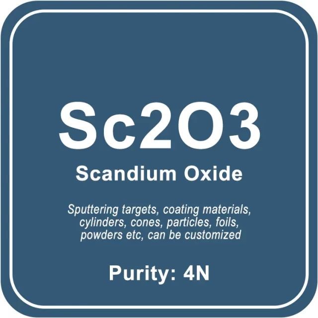 Cible de pulvérisation d'oxyde de scandium de grande pureté (Sc2O3)/poudre/fil/bloc/granule