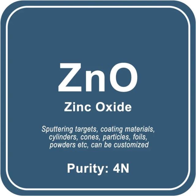 고순도 산화아연(ZnO) 스퍼터링 타겟 / 분말 / 와이어 / 블록 / 과립