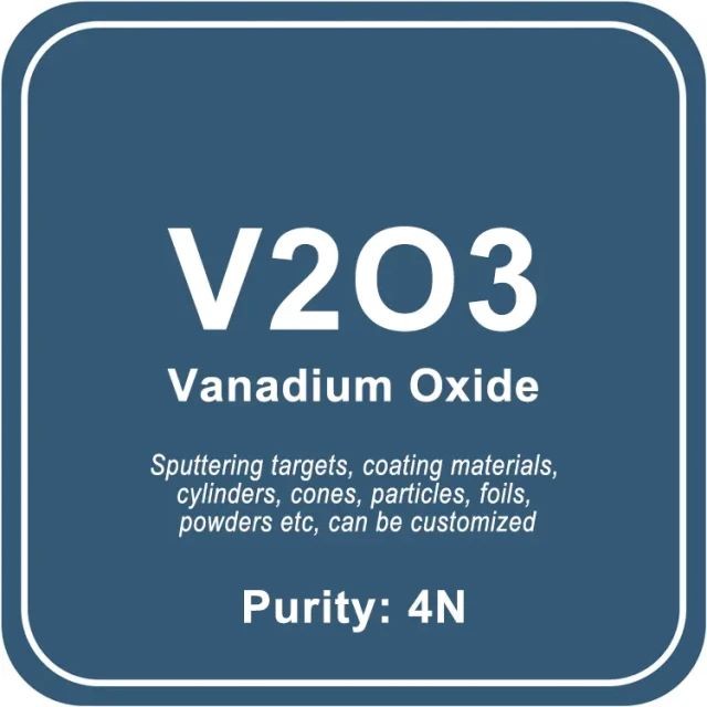 Objetivo de pulverización catódica de óxido de vanadio de alta pureza (V2O3)/polvo/alambre/bloque/gránulo