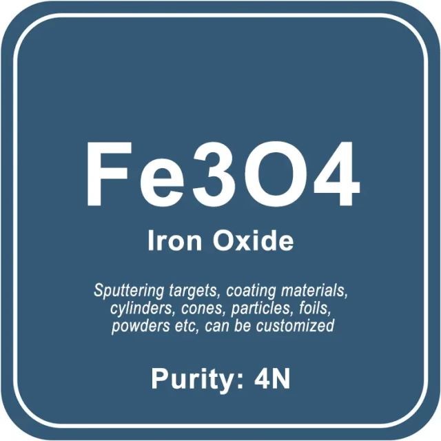 Objetivo de pulverización catódica de óxido de hierro de alta pureza (Fe3O4) / Polvo / Alambre / Bloque / Gránulo