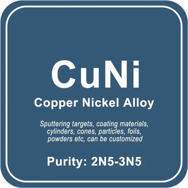 Blanco de pulverización catódica de aleación de cobre y níquel (CuNi)/polvo/alambre/bloque/gránulo